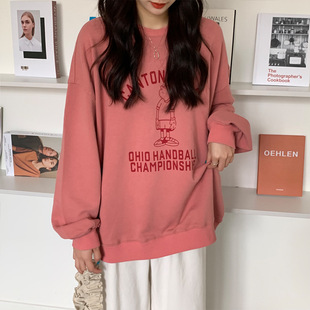 个性薄款卫衣女装秋新款韩版宽松原宿风长袖学生上衣服女潮ins流T