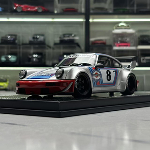 TGM 保时捷 964 RWB 银色马天尼涂装 树脂汽车模型 1:18