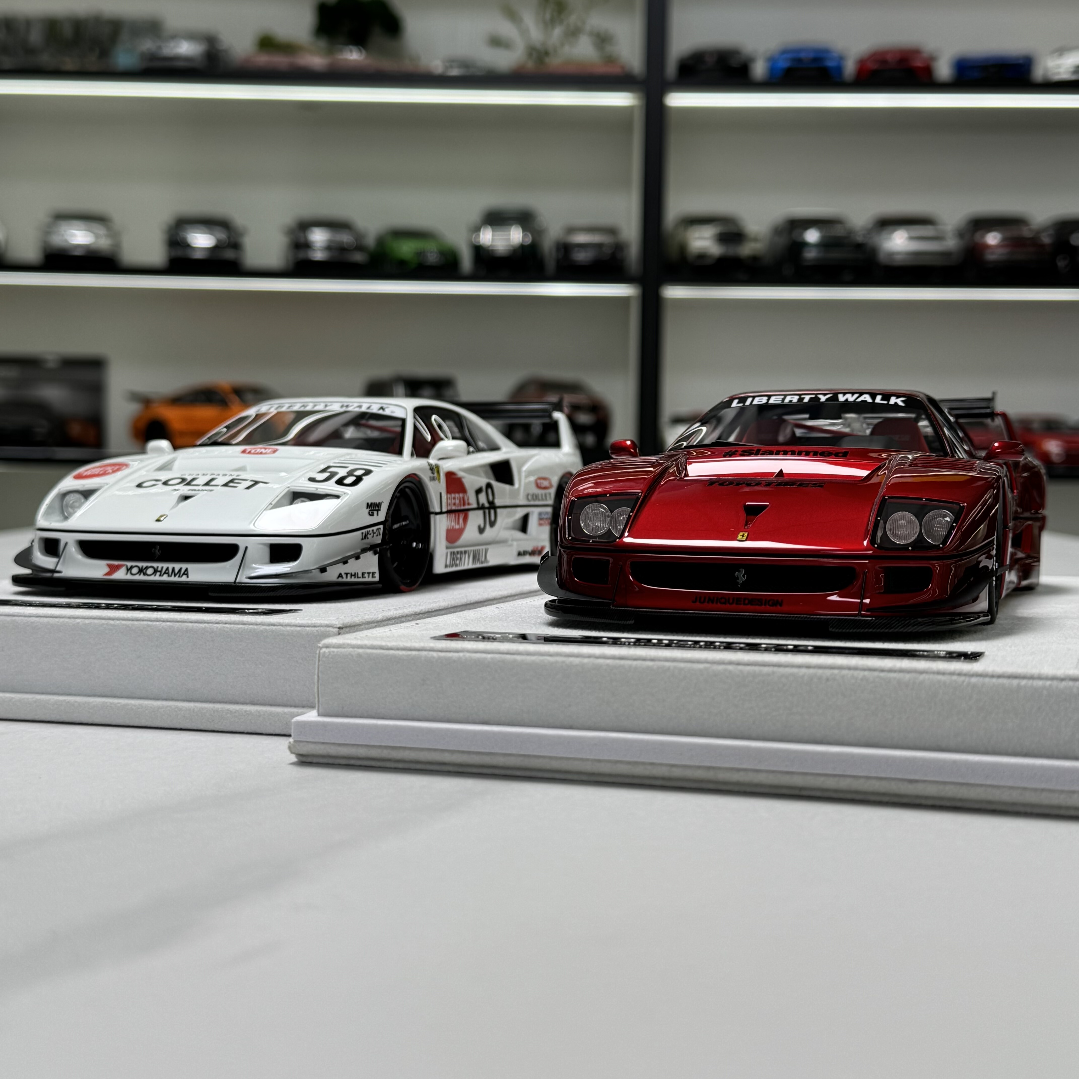 BBA 1:18 法拉力 F40 宽体改装版 限量版 仿真树脂汽车模型 收藏