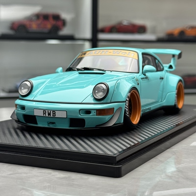 现货 IG 1/18 保时捷 Porsche RWB 964蒂夫尼蓝树脂模型  IG2458