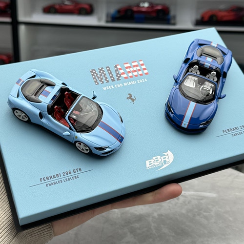 BBR 1:43 迈亚密2024 SF-24 & 296 GTS特别版双车套收藏品摆件