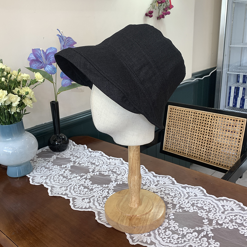 帽子女渔夫帽棉麻日系风可卷边盆帽春夏出游防晒遮阳帽ins可折叠