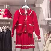 百搭外套 斯凯奇儿童26春季 新年系列女童时尚 针织百褶裙L126G048