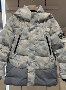 斯凯奇男女童羽绒服2024冬石墨烯防风防水梭织中长款外套P424B028