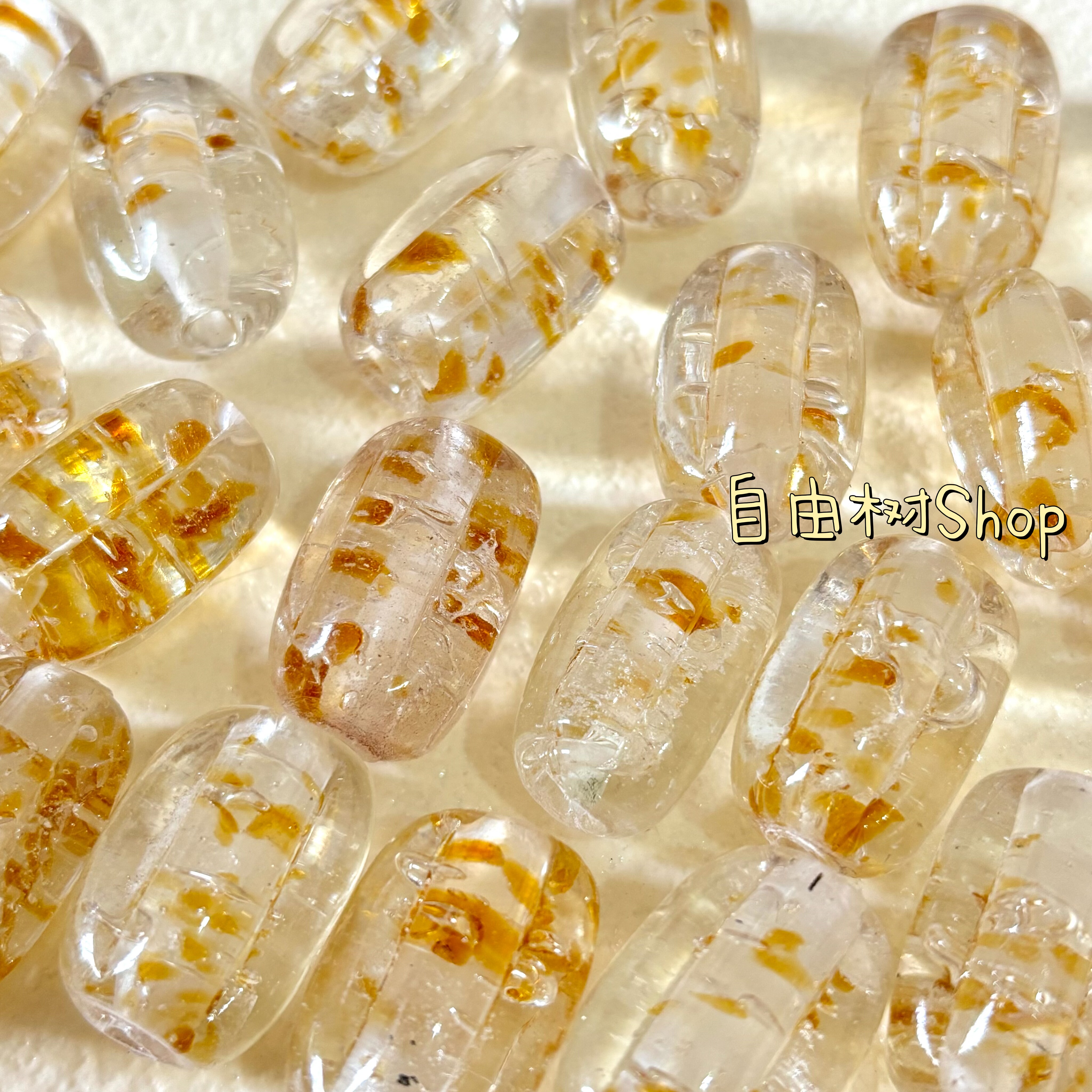 23/14mm飘棕长瓜尼泊尔进口琉璃异型散珠手链散珠diy配件材料