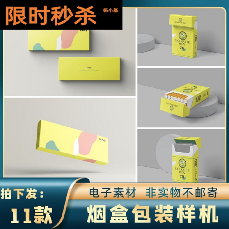 1146高端礼品矩形条装烟盒vi提案样机外观设计展示智能贴图ps素材
