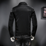 7126冬季新款潮男个性翻领羽绒服个性徽章刺绣白鸭绒外套P315，男装羽绒服，钱塘2010-1