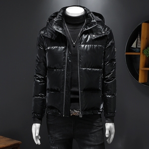 7394 冬季新款羽绒服男连帽白鸭绒袖标保暖外套 P320 控价428起图片