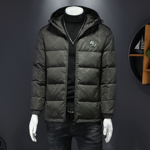 7258冬季连帽外套个性印花保暖白鸭绒羽绒服P310控价398起