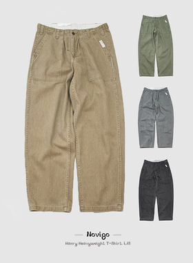 新品旧韵 NOVIGO BAKER PANT 军风宽阔版型长裤 日本仓敷谷染面料