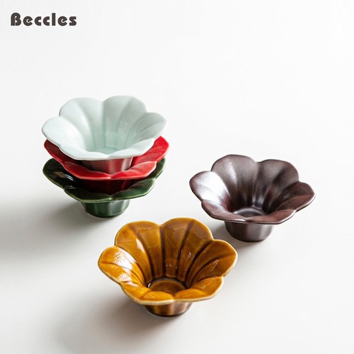 BECCLES 樱花陶瓷小碟子火锅酱醋调料餐具骨碟美容精油碗书法墨碟