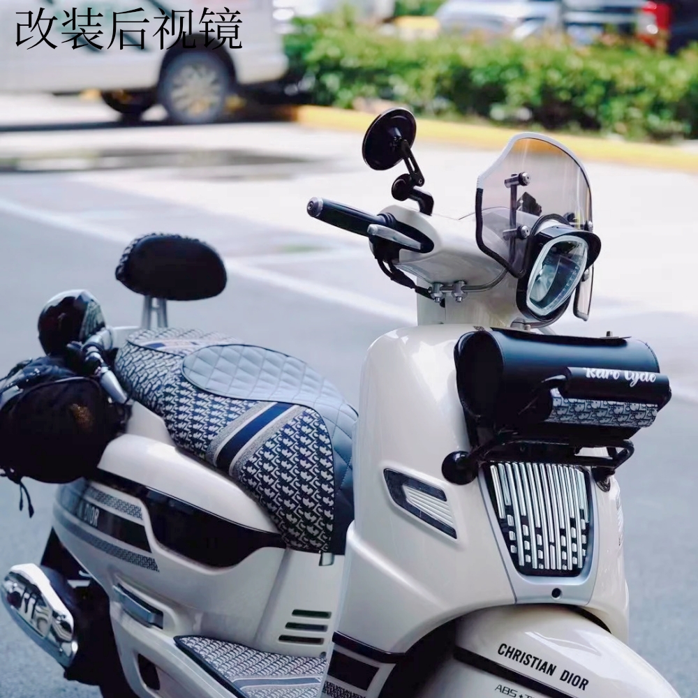 适用赛科龙RT3E摩登后视镜无极SR150C铝合金反光镜标致姜戈倒车镜