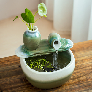 时来运转风水球流水招财摆件循环水喷泉客厅桌面循环水风水轮摆件