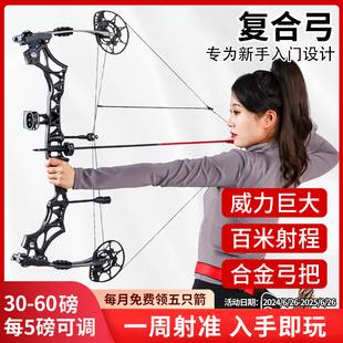 军兴龙爪X8复合弓箭射击户外专业反曲弓滑轮射鱼射箭两用钢珠套装