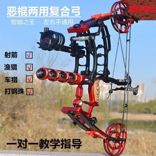 弓箭恶棍两用钢珠弓户外复合弓射箭射击器材装备短轴合金复合式弓