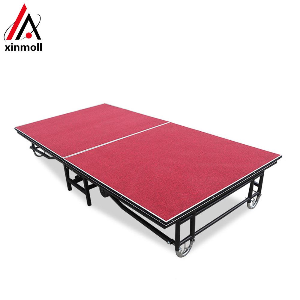 厂家直销折叠活婚动舞台酒店餐厅专用带动轮子移庆舞台金属台