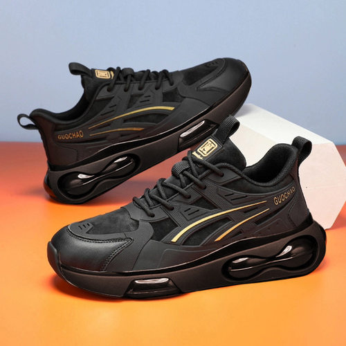 Men's mesh soft soled black warrior sports shoes男运动鞋