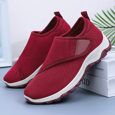 Women's mesh breathable casual Velcro sports shoes女网面鞋