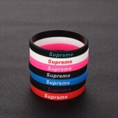 欧美潮牌supreme运动情侣硅胶手环个性 学生夜光篮球橡胶男女腕带