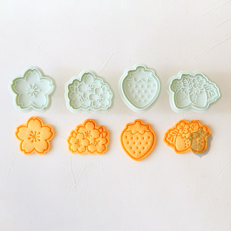 日本cotta正品春季新款日式樱花花朵饼干模草莓糖霜家用烘焙模具