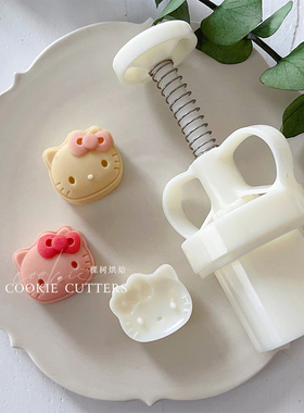 15g20g50gKT猫中秋节月饼模具 迷你卡通蝴蝶结小猫山药绿豆糕工具