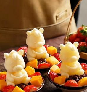 元宝小马甜品模具马上发财小马豆花碗，网红小马厚切酸奶硅胶模具