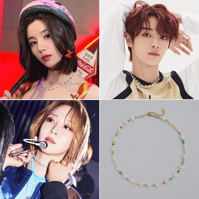 巴洛克淡水珍珠撞色项链