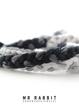 兔子先生冷色调黑白灰许愿手绳
