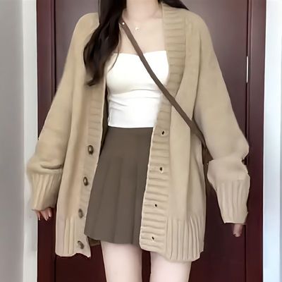 针织开衫女士秋冬季中长