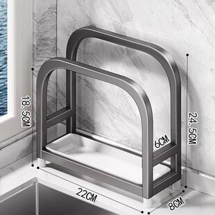 厨房置物架304不锈钢刀架一体菜板架锅盖刀具收纳砧板台面案板架