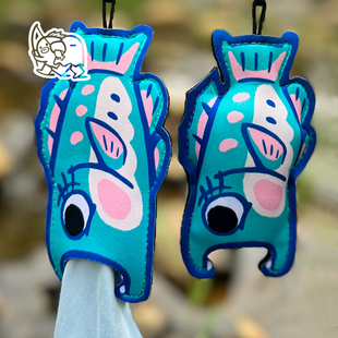 钓鱼毛巾眼镜布便携收纳擦手小物钓原创青衣小丑鱼鱼路亚带挂扣