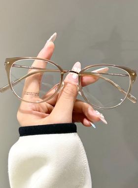 52号半钛饺子形饱满猫眼修饰脸型遮颧骨提高面部流畅度眼镜22986