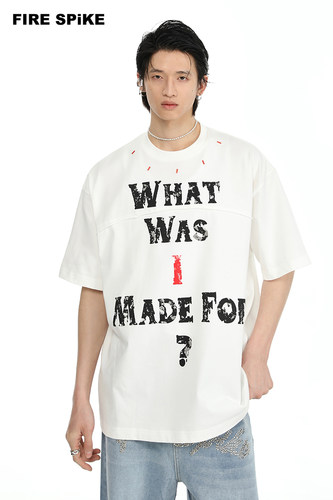 圆领ins风拼接短袖宽松FIRESPIKE