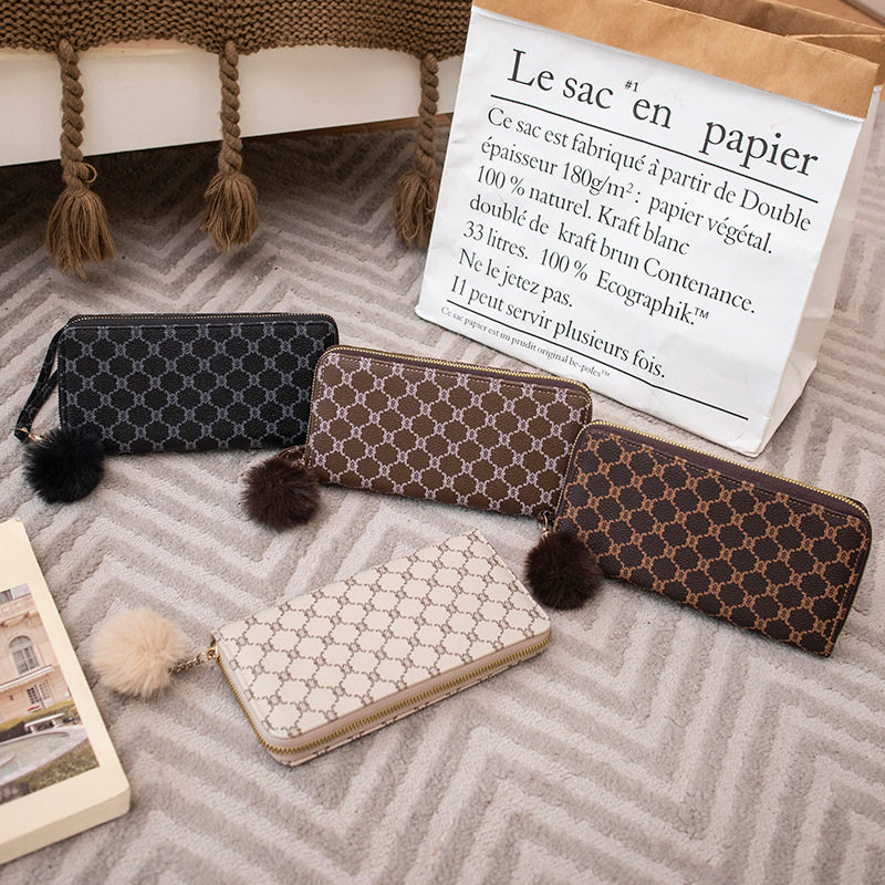 2023新款时尚手拿包卡位钱包毛球装饰零钱包包包中长款包一件代发,居家日用,灭鼠笼/捕鼠器,淘宝优惠券,粉丝福利购,淘宝优惠卷