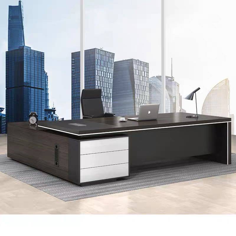 办公桌老板桌总裁桌简约现代办公室单人经理桌主管桌轻奢办公家具_虎窝淘