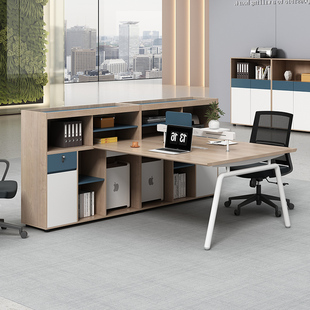 新办公桌财务室职员桌4人位简约现代高柜电脑桌屏风工位办公家具