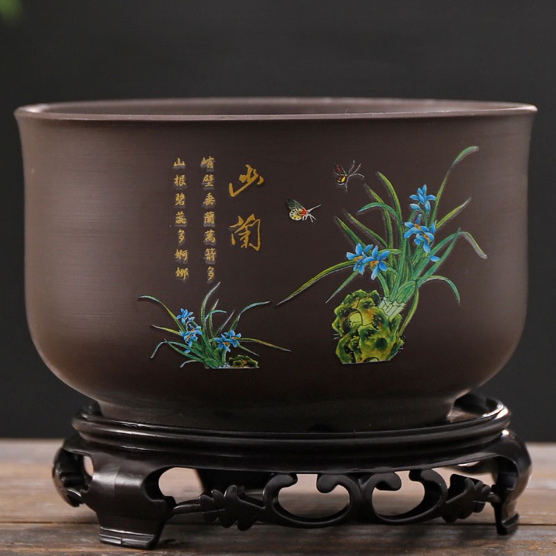 多肉花盆紫砂陶瓷粗陶大口径