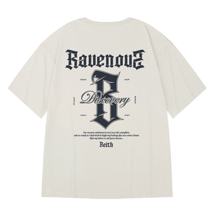 300g重磅美式字母休闲短袖t恤街头嘻哈加肥加大码圆领纯棉半袖男