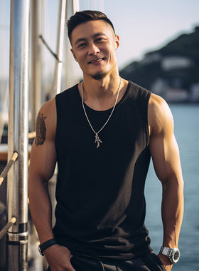 潮流大码宽松休闲背心