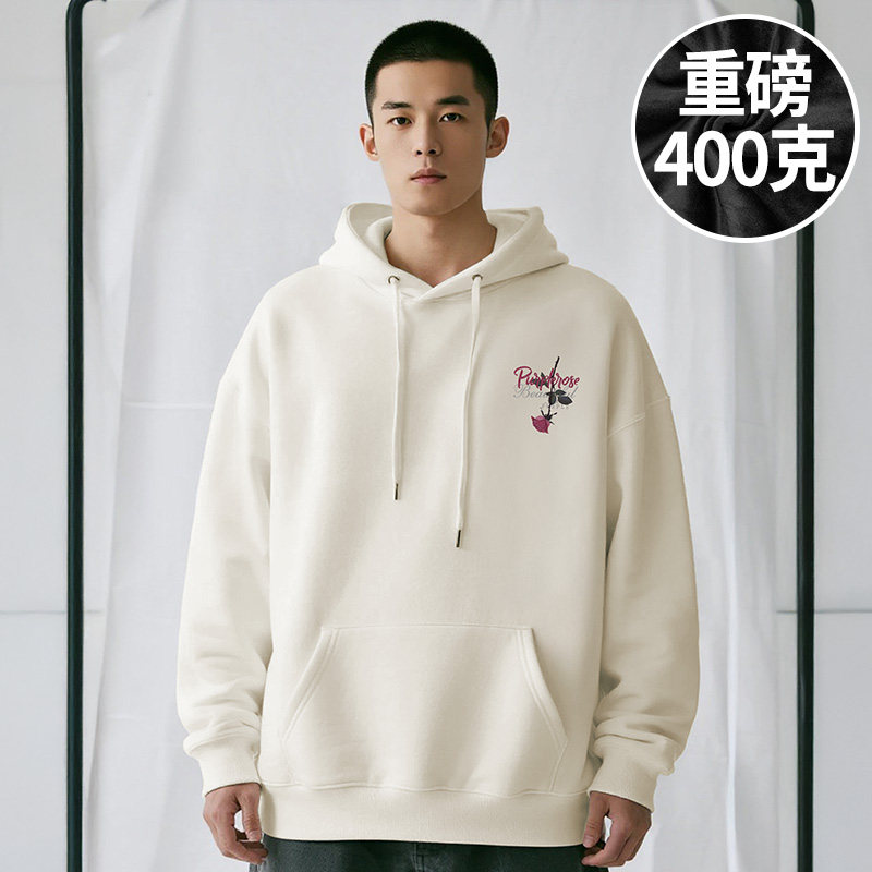 300斤大码男装加肥加大连帽加绒胖子美式潮牌情侣卫衣秋冬款外套
