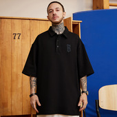 t恤胖子男ins短袖 半袖 潮牌宽松纯棉夏季 男装 加肥加大码 重磅polo衫