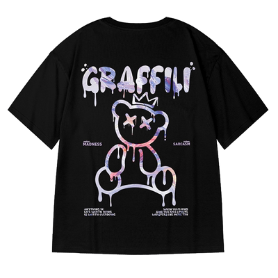 小熊oversi潮国潮ins情侣恤