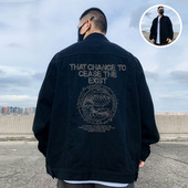 2025新款 加绒 牛仔夹克复古胖子宽松休闲外套男秋冬款 重磅大码 男装