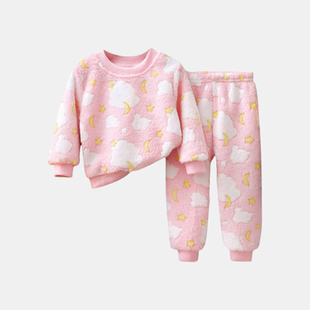 中小童加绒加厚保暖宝宝睡衣裤 亲子装 折扣店撤柜 套装 2折专区