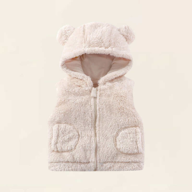 2折品牌特价清仓撤柜中小童秋冬毛绒连帽保暖拉链无袖外套马甲