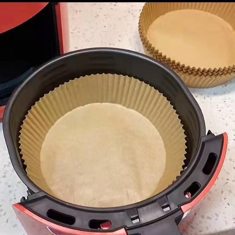 空气炸锅专用纸圆形防油纸托薯条烧烤烘焙纸不沾吸油纸垫硅油纸盘