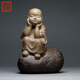 观复林昭发纯真筑梦小沙弥手作工艺石塑摆件台湾铁丸石祈福年礼品