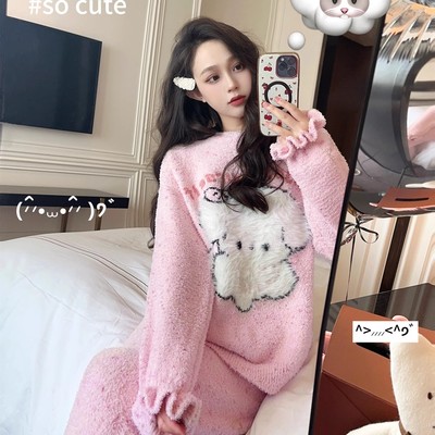 2025新款软绵绵可爱通睡衣女款