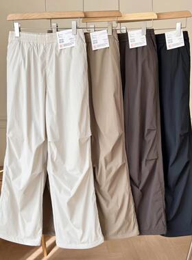 新款女装秋冬保暖休闲长裤加绒工装裤伞兵裤阔感宽松冲锋裤470732