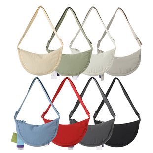 最新款百搭饺子包单肩斜挎包男女轻便可调节拆卸月牙包多色481610